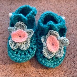 Mermaid crochet baby shoes